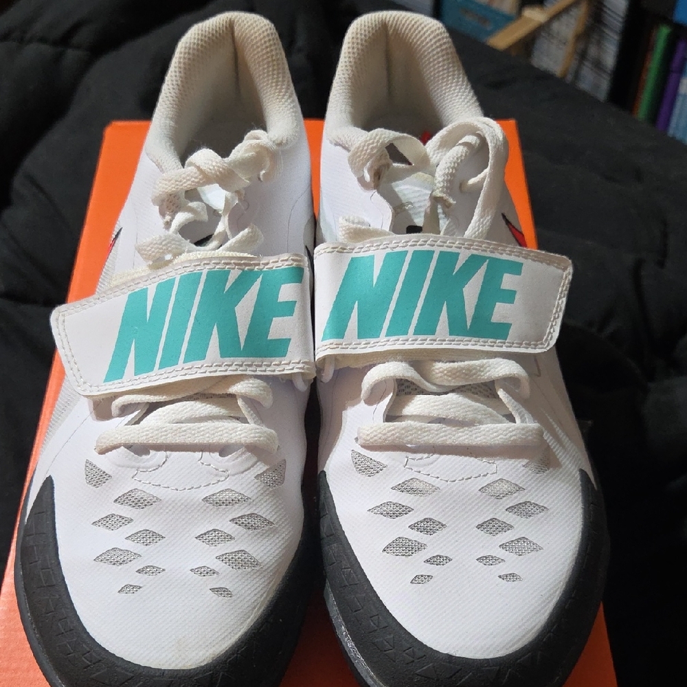Nike White Athletic Shoes with Teal Strap